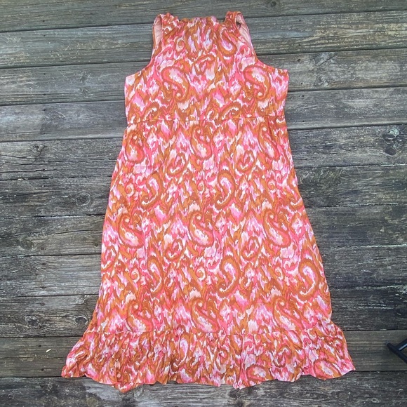 Isaac Mizrahi live Maxi Sundress sz 2X orange peach pink sleeveless - Picture 13 of 14